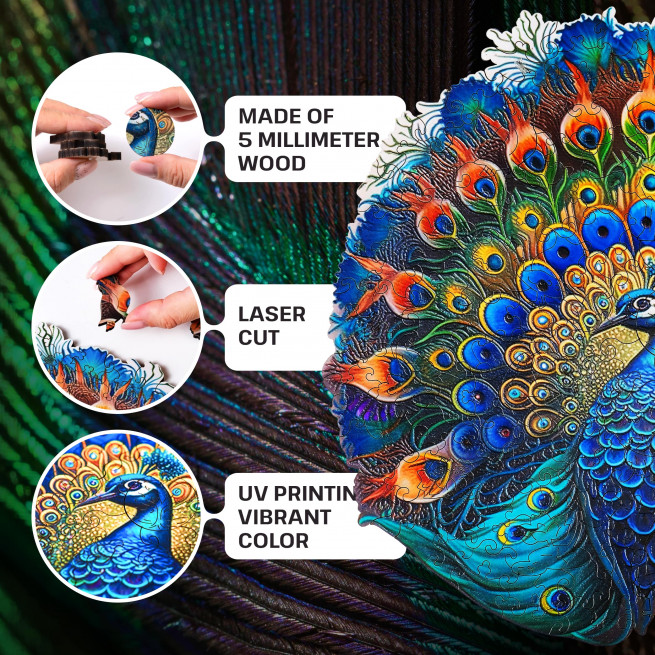 Bilder och foton av Peacock puzzle 200 pieces. ESC WELT.