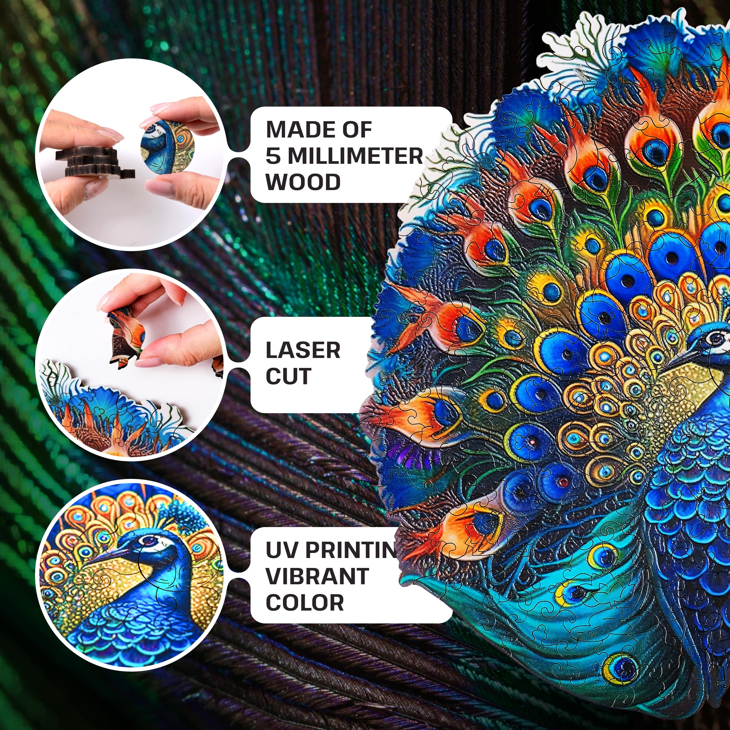 Bilder och foton av Peacock puzzle 200 pieces. ESC WELT.